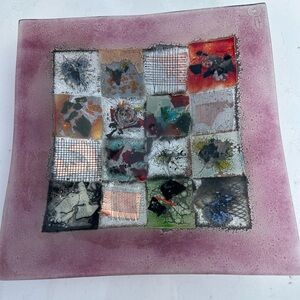 Abstract Multicolor Glass Art Piece